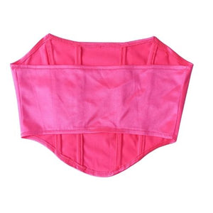 Satin Corset Crop Top - Hot Pink