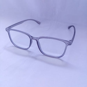 Grey Slim Frame Clear Sunglasses - Cyan