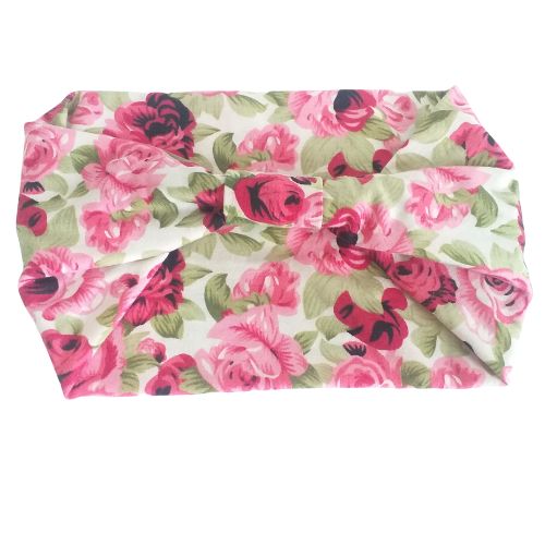 Printed Extra Wide Knot Stretch Headband - Pink Floral