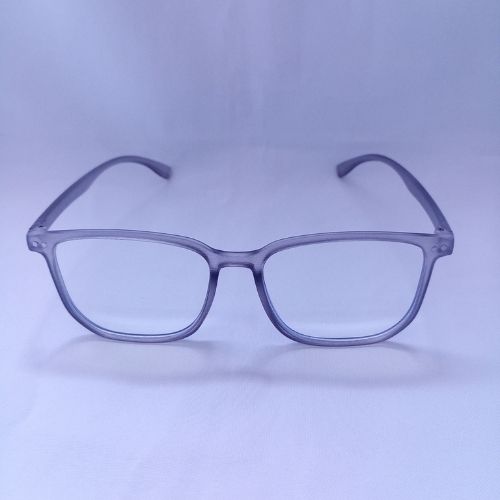 Grey Slim Frame Clear Sunglasses - Cyan