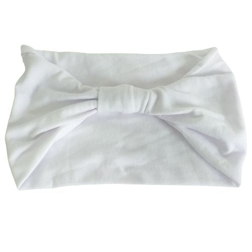 Extra Wide Knot Stretch Headband - White