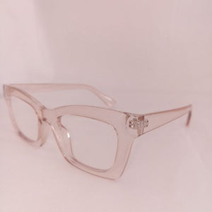 Light Brown Small Thick Frame Clear Sunglasses - Clarette