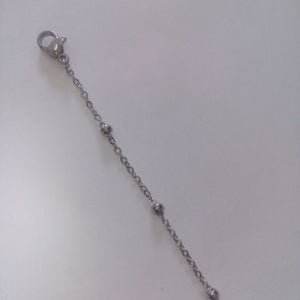 Stainless Silver Dainty Beaded Chain Anklet