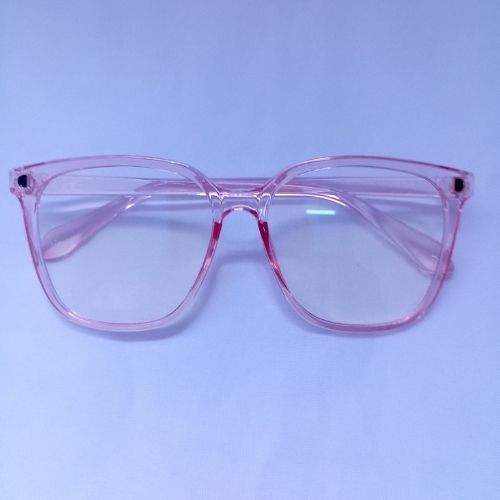 Pink Retro Oversized Frame Clear Sunglasses - Dacey