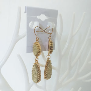 Faux Crystal Dangle Statement Fashion Earrings - Light Sage Green