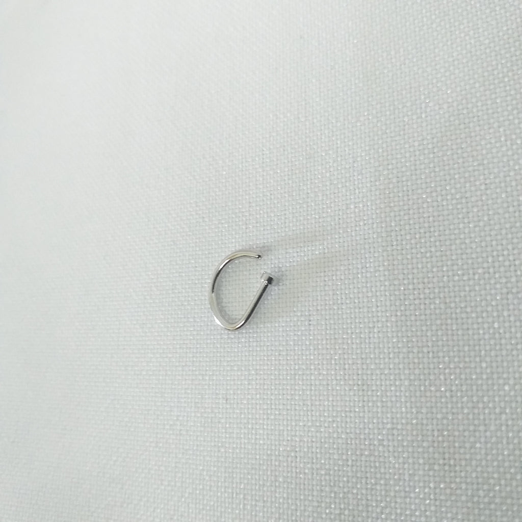 Stainless Silver Tiny Flat Hoop Nose Piercing