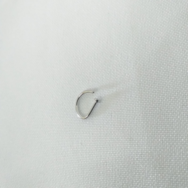 Stainless Silver Tiny Flat Hoop Nose Piercing