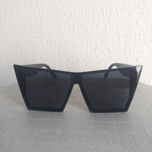 Black Oversized Angled Frame Sunglasses - Jem