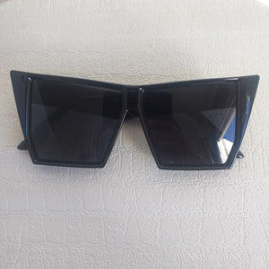 Black Oversized Angled Frame Sunglasses - Jem