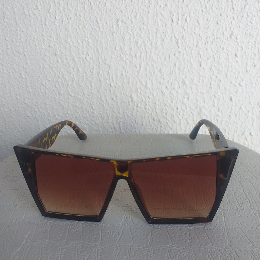 Leopard Oversized Angled Frame Sunglasses - Jem