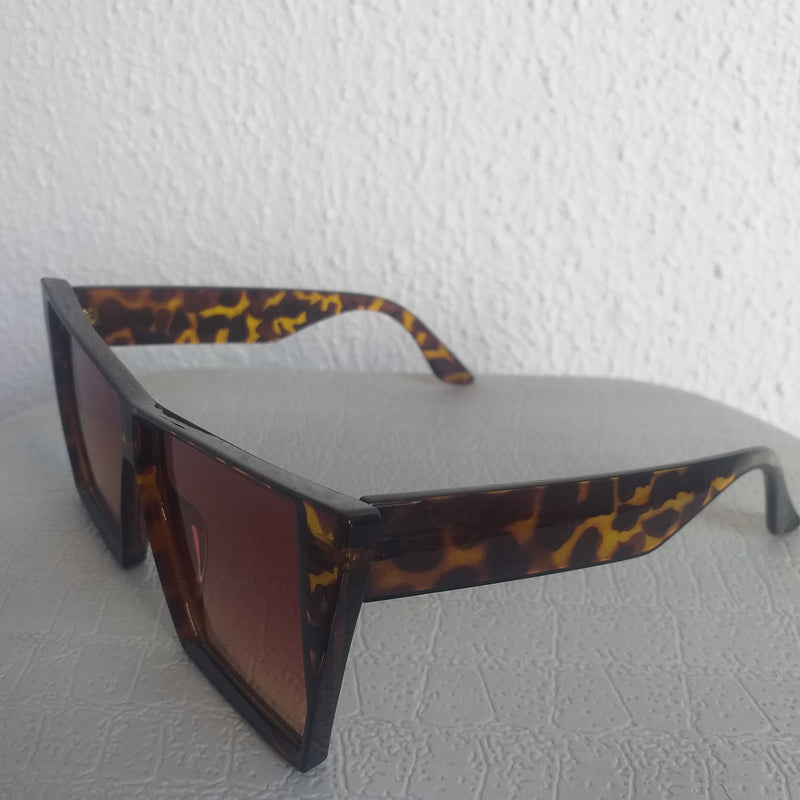 Leopard Oversized Angled Frame Sunglasses - Jem