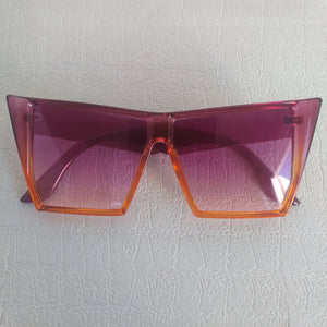 Purple Gradient Oversized Angled Frame Sunglasses - Jem