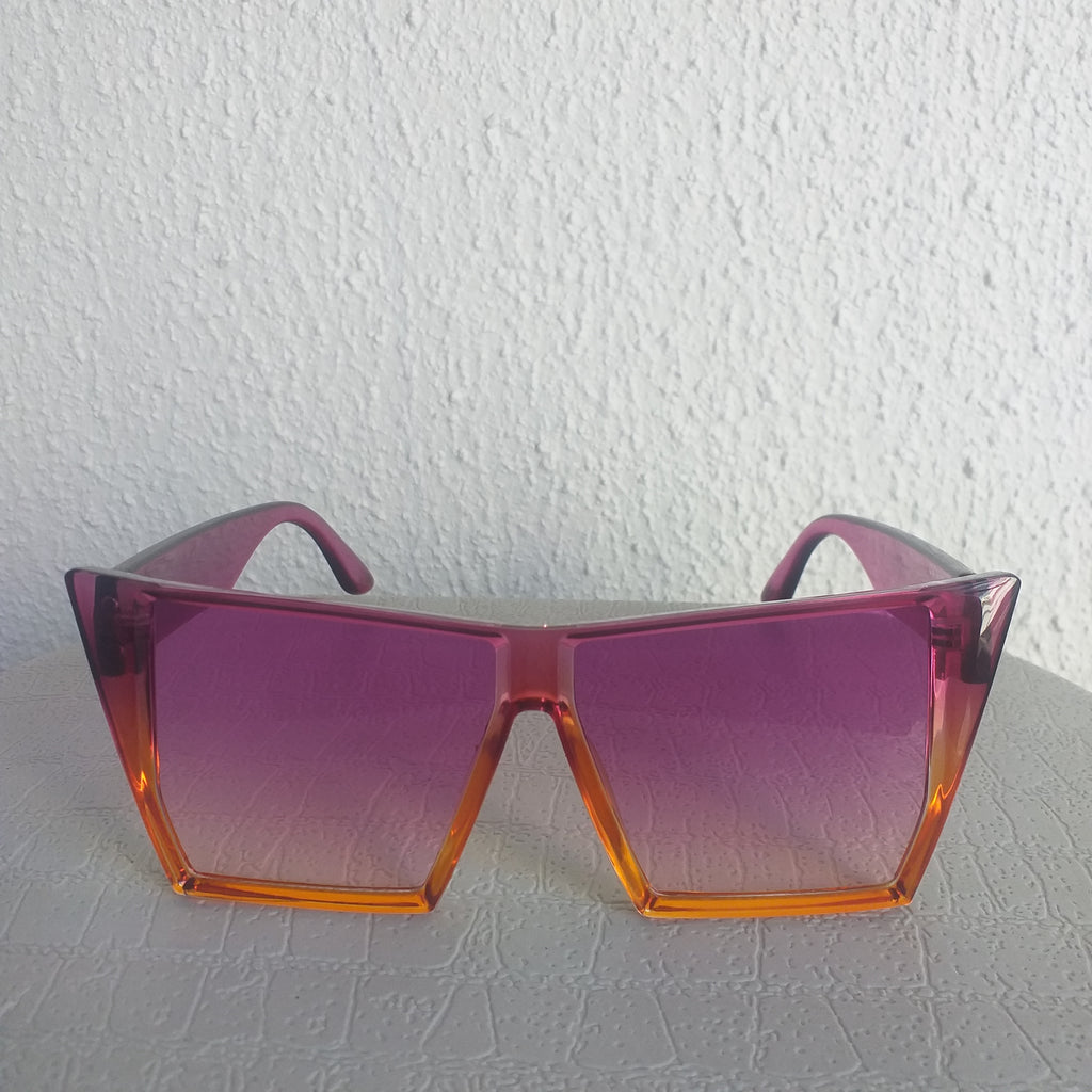 Purple Gradient Oversized Angled Frame Sunglasses - Jem