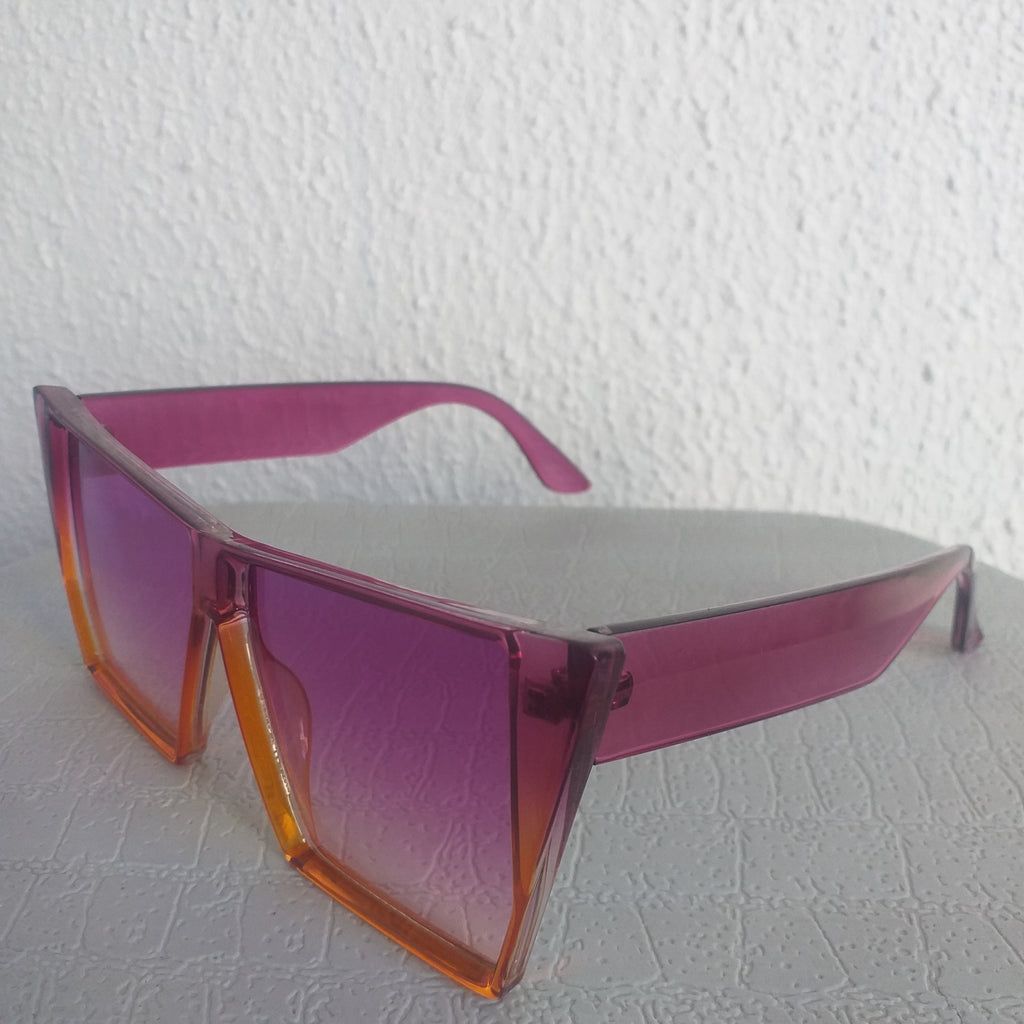 Purple Gradient Oversized Angled Frame Sunglasses - Jem