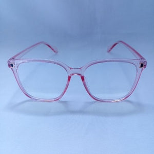 Pink Retro Oversized Frame Clear Sunglasses - Dacey