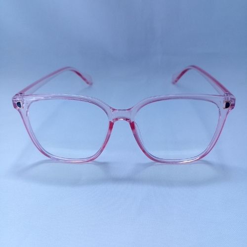 Pink Retro Oversized Frame Clear Sunglasses - Dacey