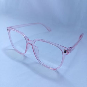 Pink Retro Oversized Frame Clear Sunglasses - Dacey