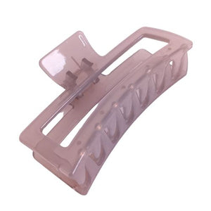 Jumbo Glossy Transparent Rectangle Claw Clip - Light Grey