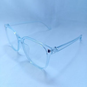 Light Blue Retro Oversized Frame Clear Sunglasses - Dacey