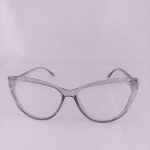 Grey Cat Eye Slim Clear Sunglasses - Cidney