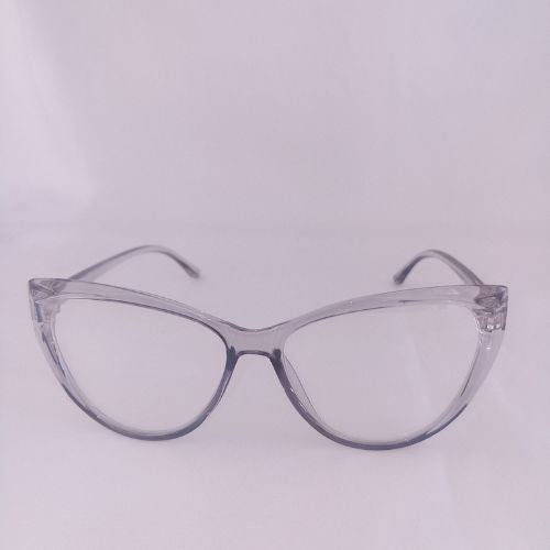 Grey Cat Eye Slim Clear Sunglasses - Cidney