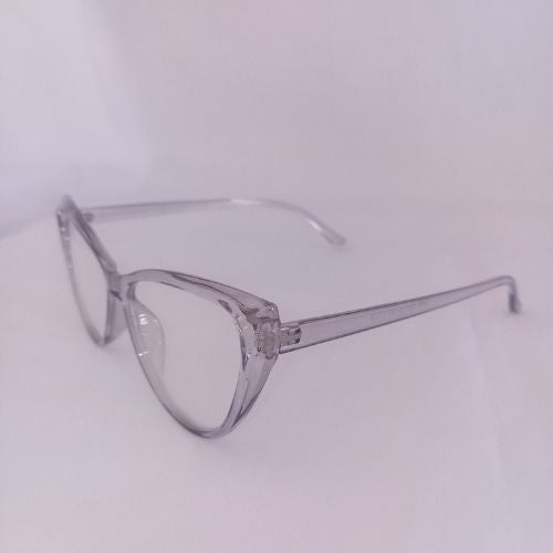 Grey Cat Eye Slim Clear Sunglasses - Cidney