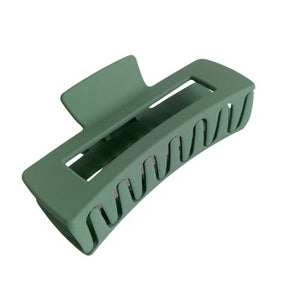 Large Matte Rectangle Claw Clip - Light Forest Green