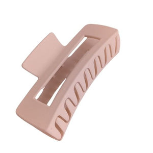 Large Matte Rectangle Claw Clip - Light Beige