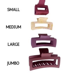 Large Matte Rectangle Claw Clip - Wine Berry