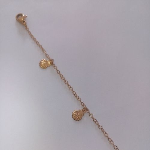 Stainless Gold Dainty Clam Shells Charm Anklet