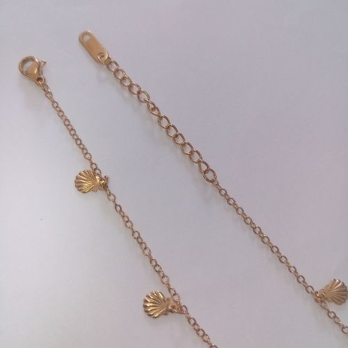 Stainless Gold Dainty Clam Shells Charm Anklet