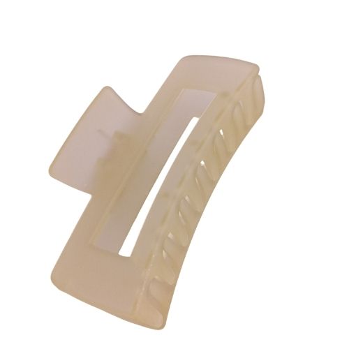 Large Transparent Matte Rectangle Claw Clip - Light Yellow