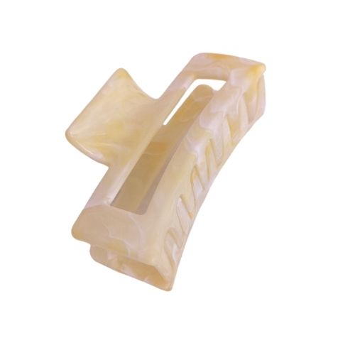 Medium Glossy Watercolour Rectangle Claw Clip - Yellow