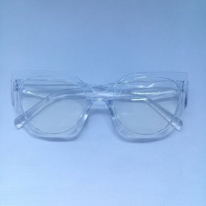 Glossy Angled Frame Clear Sunglasses - Cia