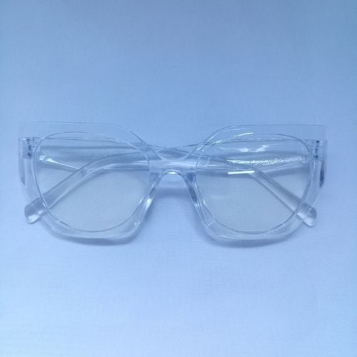 Glossy Angled Frame Clear Sunglasses - Cia