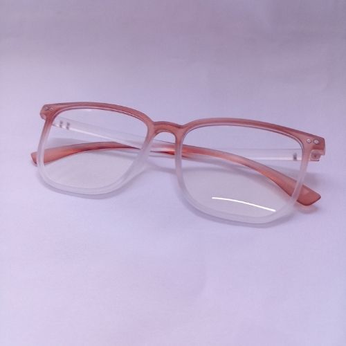 Brown Gradient Slim Frame Clear Sunglasses - Cyan