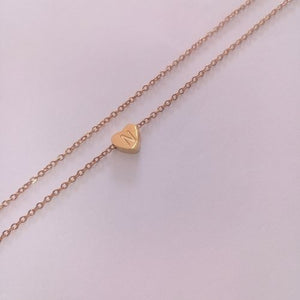 Stainless Gold Double Layered Dainty Initial Anklet - N