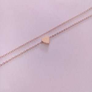 Stainless Gold Double Layered Dainty Initial Anklet - P