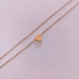 Stainless Gold Double Layered Dainty Initial Anklet - R