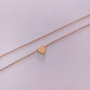 Stainless Gold Double Layered Dainty Initial Anklet - V