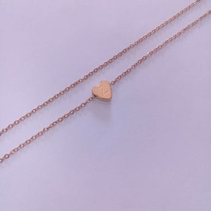 Stainless Gold Double Layered Dainty Initial Anklet - Z