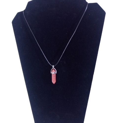 Faux Crystal Fashion String Necklace - Transparent Pink