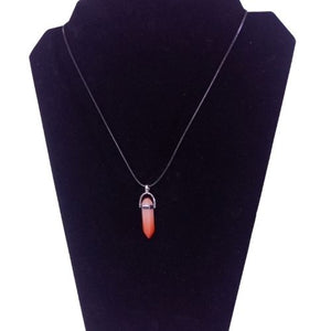 Faux Crystal Fashion String Necklace - Gradient Orange