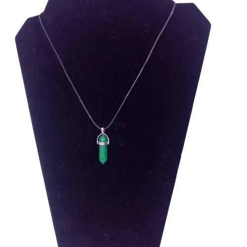 Faux Crystal Fashion String Necklace - Rich Green