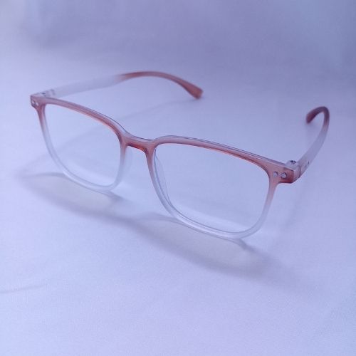 Brown Gradient Slim Frame Clear Sunglasses - Cyan