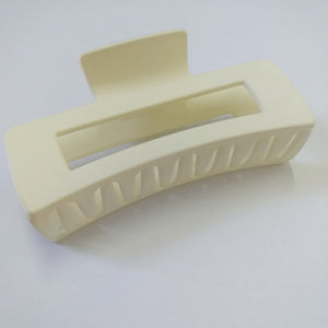 Large Matte Rectangle Claw Clip - Light Cream