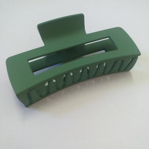 Large Matte Rectangle Claw Clip - Medium Green