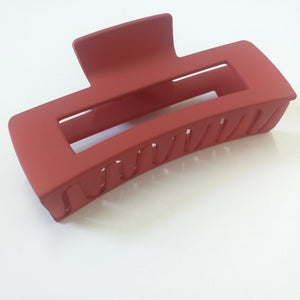 Large Matte Rectangle Claw Clip - Rich Red