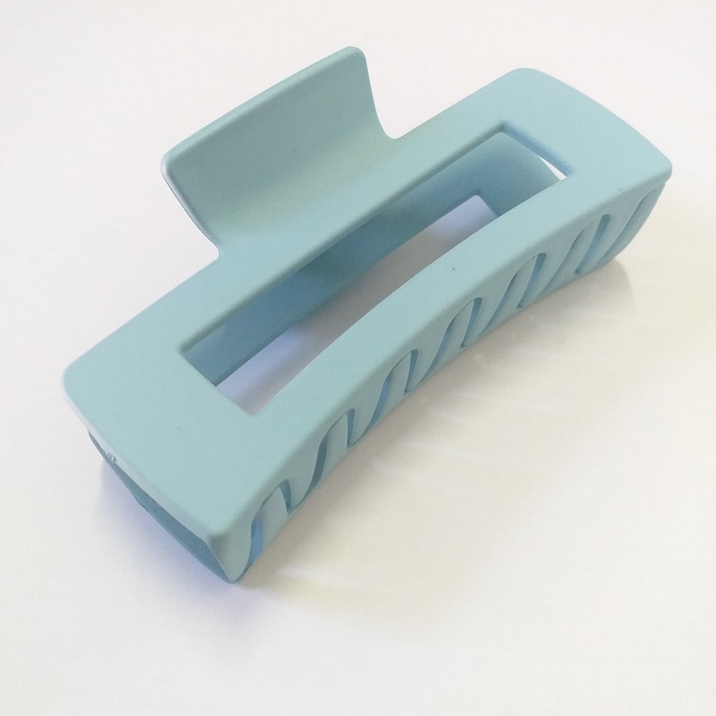 Large Matte Rectangle Claw Clip - Light Blue