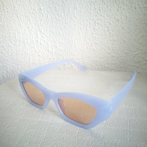 Powder Blue Retro Cat Eye Square Frame Sunglasses - Cayte